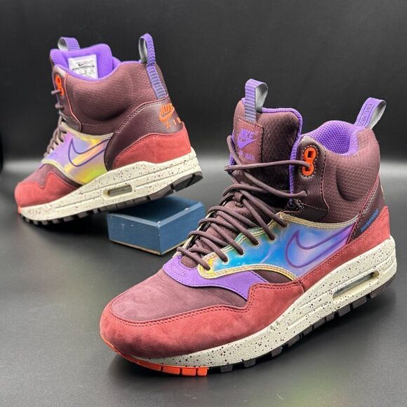 Nike Wmns Air Max 1 Mid Sneakerboot 'Deep Burgundy Iridescent' - Picture 6 of 10